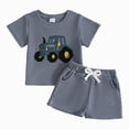 thumbnail image 1 of Baby Boys Outfits 2Pcs Summer Clothes Short Sleeve Cartoon Car Embroidery Top Elastic Waist Shorts Set Baby Boy Outfits 9 12 18 24 Months 2T 3T Toddler Baby Boy Clothes, 1 of 7