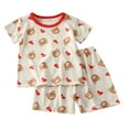 thumbnail image 1 of Baby Boys Outfits Girls Soft Sleepwear Short Sleeve Cartoon Print T Shirt Tops Shorts Kids Clothes Red 5 Years-6 Years, 1 of 4