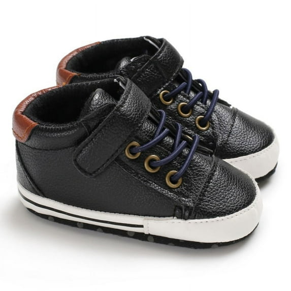 Baby Boys PU Anti-Slip Shoes Casual Sneakers Toddler Soft Soled First Walkers For 0-18 months