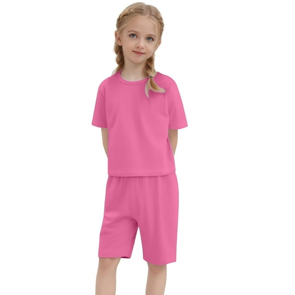 Baby Boys Pajamas Set Crewneck Soft Short Sleeve Comfort T Shirt Top Shorts Set Summer Kid Sleepwear Baby Girl Pjs Size 9-12 Months