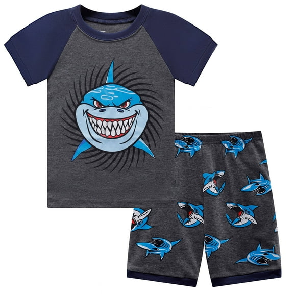 Baby Boys Pajamas Sets 2 Piece Short PJS Cute Cartoon Shark Sleepwear Toddler Clothes Sets 4T