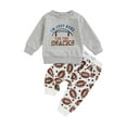 Baby Boys Pants Set, Long Sleeve Letters Print Sweatshirt Rugby Pants