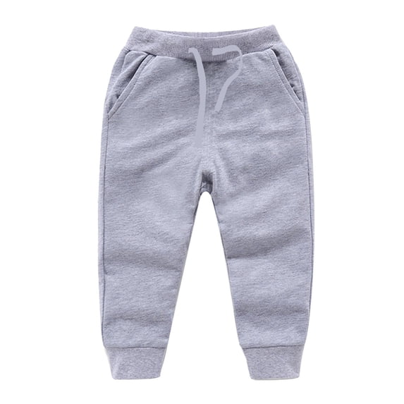 Baby Boys Pants Toddler Baby Boys Girls Candy Color Solid Color Leggings Casual Kids Sports Pants New Full Length Pants Gray 12-18 Months