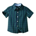 thumbnail image 1 of Baby Boy's Short Sleeve Shirt Summer Button-Up Formal Dress Shirts, 1 of 7