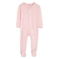 thumbnail image 1 of Baby Boys Romper Jumpsuit Soft Footed Pajamas Long Sleeve Zipper Sleeper for Toddler Comfortable Playwear Pink, 1 of 9