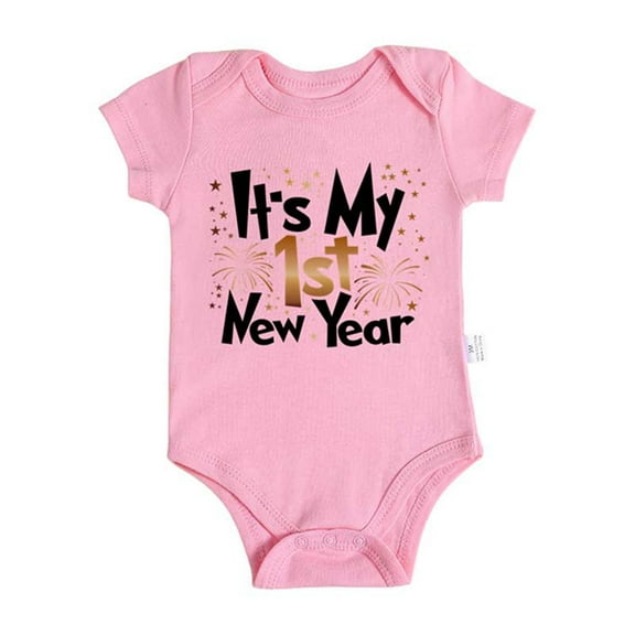 Baby Boys Romper My First Christmas Baby Boy Outfit New Year Cute Casual Jumpsuit Letter Print Boy Girl Bodysuit Pink 6-9 Months