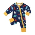 thumbnail image 1 of Baby Boys Romper Zip-up Jumpsuits Long Sleeve One Piece Bamboo Rompers for Newborn, 1 of 9