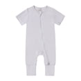 thumbnail image 1 of Baby Boys Rompers Footless Sleepers Zipper Pajamas Soft Comfortable Short Sleeve Jumpsuit for Toddler Playwear 12-18 Months White, 1 of 2