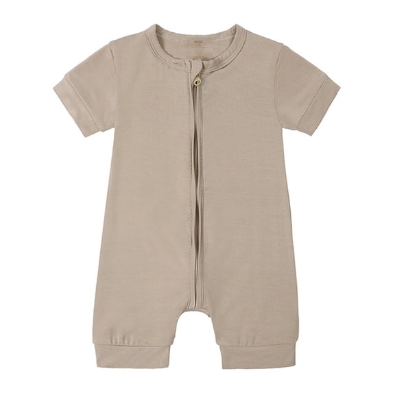 Baby Boys Rompers Pajamas Zipper Short Sleeve Sleeper Jumpsuit Size 6-12 Months