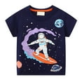 thumbnail image 1 of Baby Boys Shirts & Tops Glow In The Dark Space Print Crew Neck Short Sleeve Casual Summer Outdoor Activities Pullover T-Shirts Sportwear,Blue,12-24 Months, 1 of 5