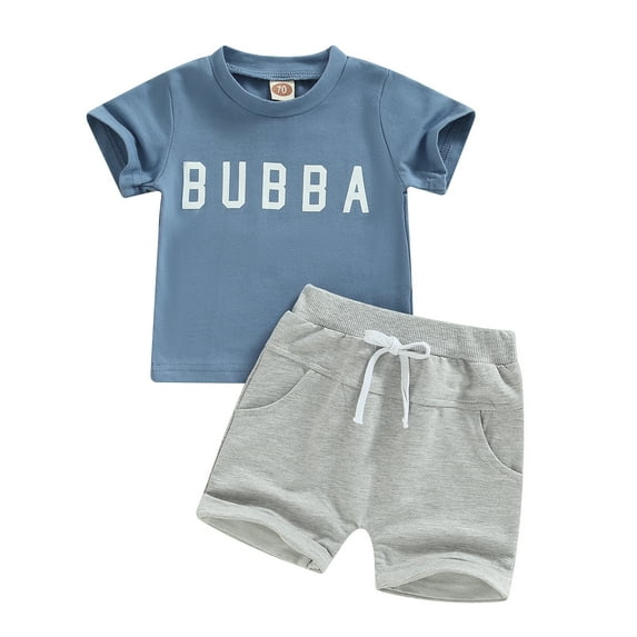 Baby Boys Shorts Sets Short Sleeve Pullover Tops Drawstring Bloomer Shorts Casual Outfits 3 6 12 18 24 Months