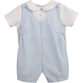 thumbnail image 1 of Baby Boys' Side Tab Pintuck Gingham Romper, Blue, 6 Month, 1 of 5
