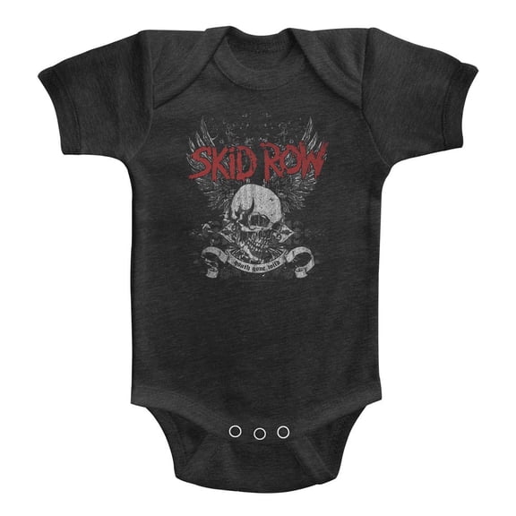 Baby Boys' Skid Row Skull & Wings Bodysuit 0 - 6 Months Vintage Smoke