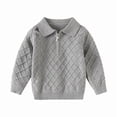 thumbnail image 1 of Baby Boys Sweater Solid Color Long Sleeve Turn Down Collar Button Front Knit Pullover Warm Sweater Toddler Clothes Knitwear Baby Jumpers Tops for Fall Winter Gray 5-6 Years, 1 of 7