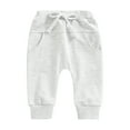 thumbnail image 1 of Baby Boys Sweatpants, Elastic Waist Drawstring Solid Fall Trousers with Pockets for Casual Daily, 1 of 8