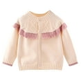 thumbnail image 1 of Baby Boys Sweatshirt Winter Toddler Kids Baby Girl Solid Sweater Knit Crochet Clothes Cardigan Outfits Baby Pullover Beige 80, 1 of 4