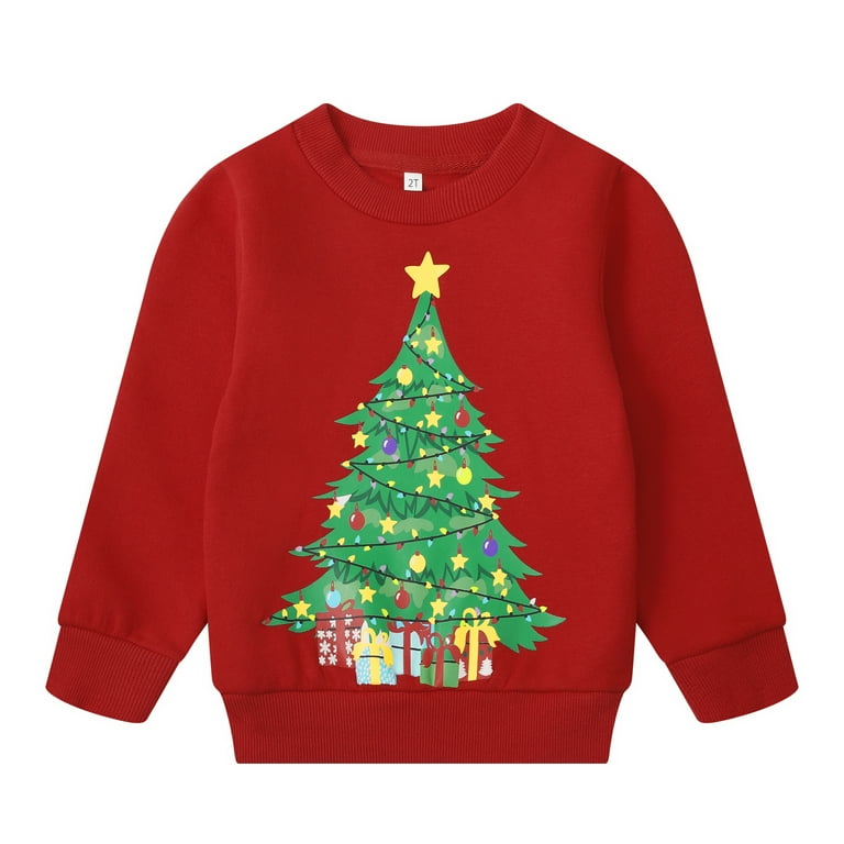 Popshion Boys Christmas Hoodie, Santa Claus Print, Fleece Pullover