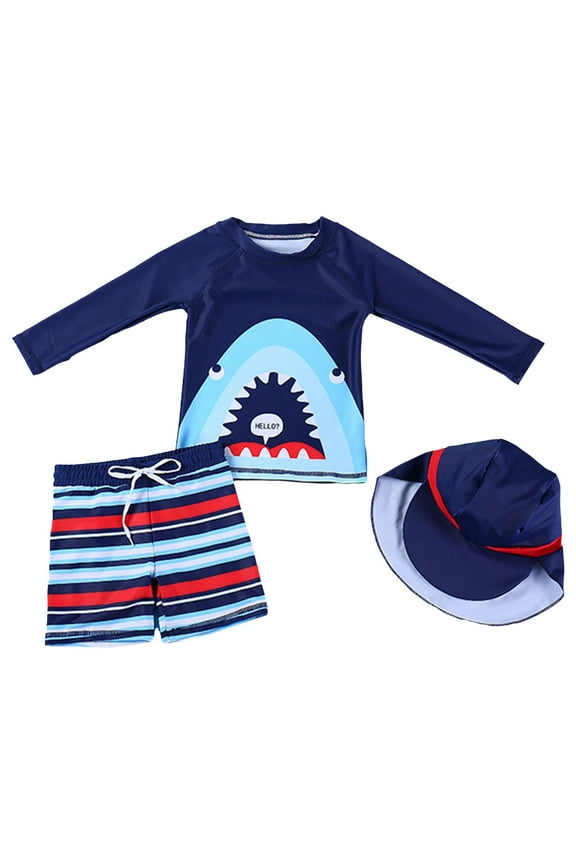 Baby Boys Swimsuit Baby Boys Swimsuit Short Sleeve Cartoon Cute Toddlers Kids Swim Trunk Two Pieces Bathing Suit Sets,3-4 Years