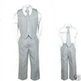 thumbnail image 1 of Baby Boys Toddler Teen Wedding Formal Party Vest Set Silver Gray Grey Suits S-20, 1 of 5