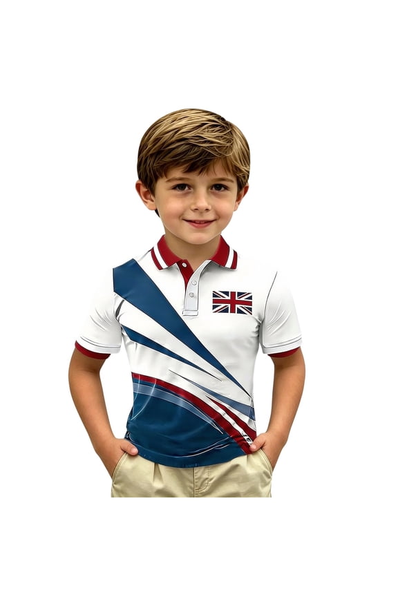 Baby Boys' Tops Jack Print Short Sleeve Patriotic Britain Y2K Tops,White,3-4 Years