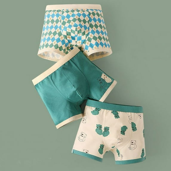 Baby Boys Underwear Soft Briefs Cute Cartoon Print Multipack Comfortable Kids Trunks Breathable Daily Wear 3PCS