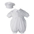 thumbnail image 1 of Baby Boys White Cotton Short Sleeves Hat Christening Coverall 6-12M, 1 of 4