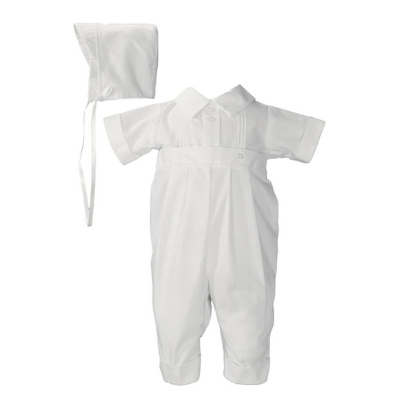 Baby Boys White Pin Tucked Christening Baptism Outfit Suit