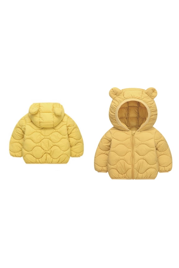 Baby Boys Winter Coat,Baby Boys Puffer Coat Cute Bear Ear Hooded Jacket Long Sleeve Light Winter Coats for Toddler Baby Boys Toddler Girls Fall Jacket Baby Winter Coat