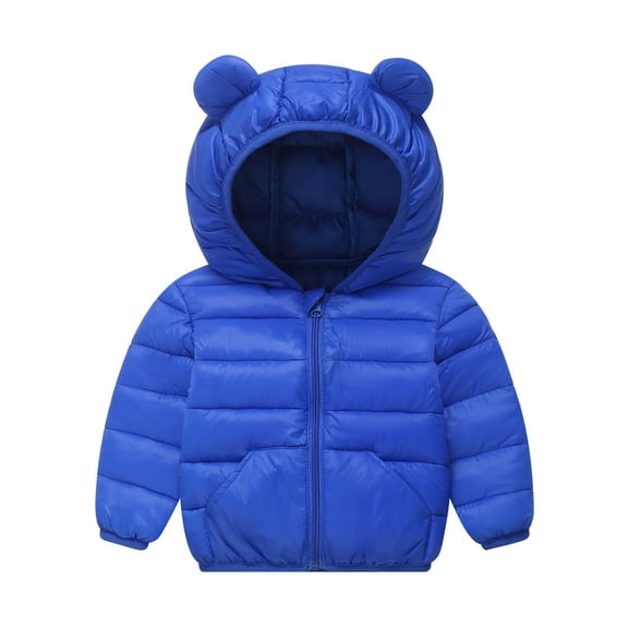 Baby Boys Winter Coat Baby Girls Puffer Coat Baby Hoodie with Bear Ear Zipper Up Down Coats for Baby Boys Winter Down Coat Warm Thick Clothes 12-18 Months