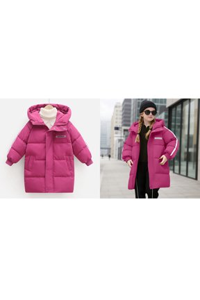 Baby Boys Winter Coat,Baby Girls Puffer Coat Mid-length Hooded Jackets With Pockets Long Sleeve Light Winter Coats For Baby Boys Winter Warm Outwear Jacket