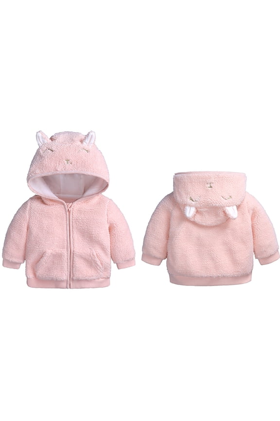 Baby Boys Winter Coat Baby Hoodie with Bear Ear for Kids Baby Girls Winter Warm Outerwear Winter Clothes 6-9 Months