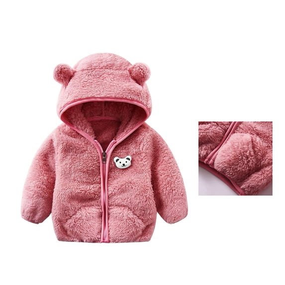 Baby Boys Winter Coat Cute Bear Ear with Hoods for Kids Baby Girls Baby Jacket Warm Thick Clothes 18-24 Months