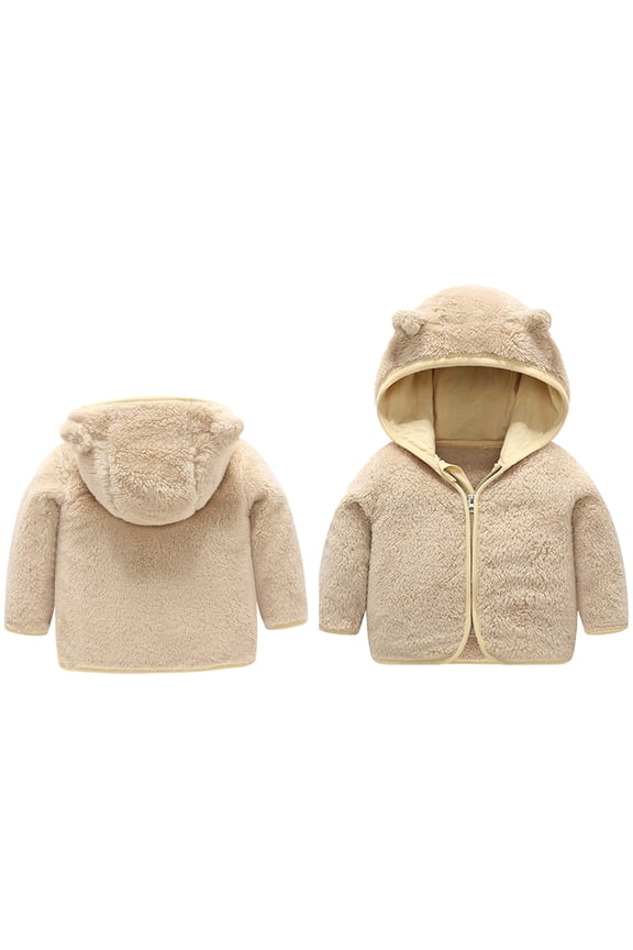 Baby Boys Winter Coat Jacket Cute Bear Ear Hooded Jackets with Pockets for Kids Baby Child Down Jacket Warm Thick Clothes 3-6 Months