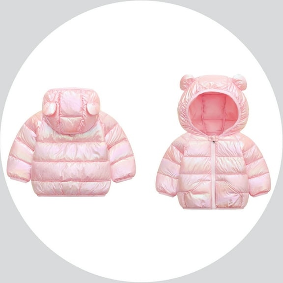 Baby Boys Winter Coat,Kids Puffer Coat Cute Bear Ear with Hoods Lightweight Puffer Jacket for Baby Girls Outerwear Coats Little Boys Girls Clothes