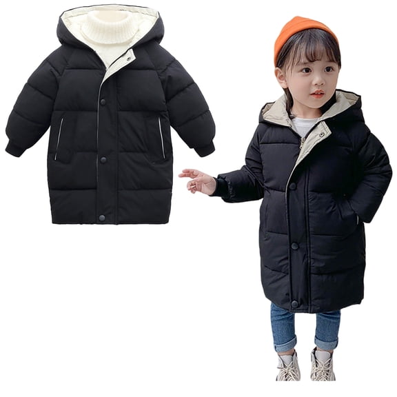 Baby Boys Winter Coat,Kids Puffer Coat Mid-length Hooded Jacket Thicken Windproof Zipper Warm Outwear For Kids Winter Jacket Newborn Baby Clothes