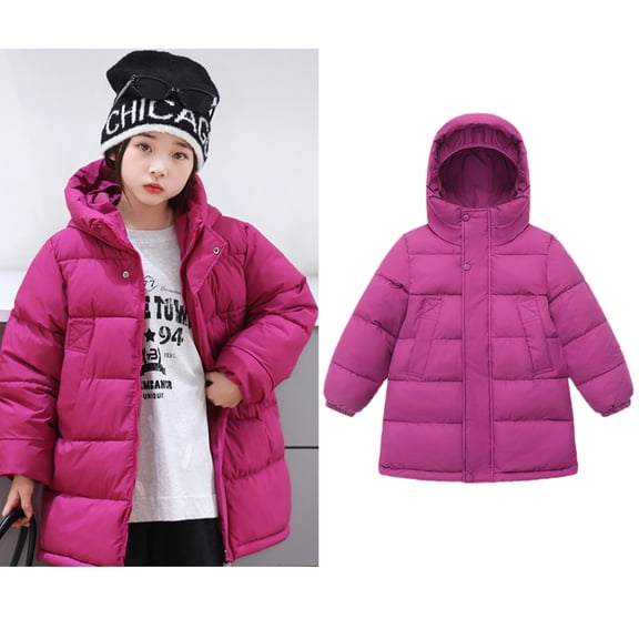 Baby Boys Winter Coat,Kids Puffer Coat Mid-length Hooded Jacket Zipper Up Down Coats For Baby Boys Child Winter Coat Warm Thick Clothes