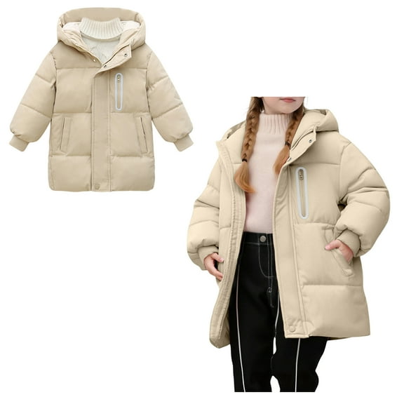 Baby Boys Winter Coat,Kids Puffer Coat Mid-length Jackets Thicken Windproof Zipper Warm Outwear For Baby Boys Kids Winter Jacket Little Boys Girls Clothes