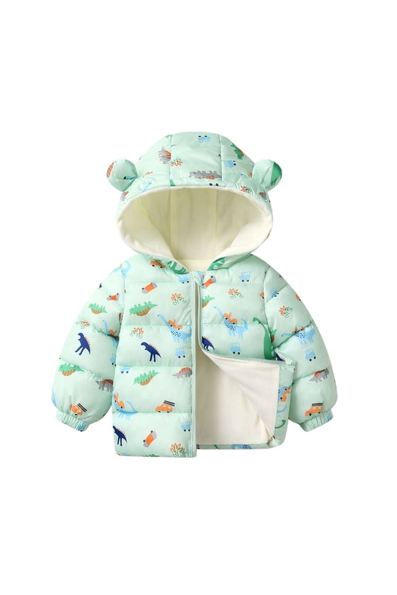 Baby Boys Winter Coat Kids Puffer Jacket Zipper Long Sleeve Thicken Windproof Down Jacket Hooded Jackets Baby Warm Clothes 6-12 Months