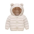 thumbnail image 1 of Baby Boys Winter Coat Little Boys Girls Puffer Coat Bear Ear Hooded Jacket Zipper Up Down Coats for Baby Toddler Puffer Jacket Baby Clothes 18-24 Months, 1 of 3