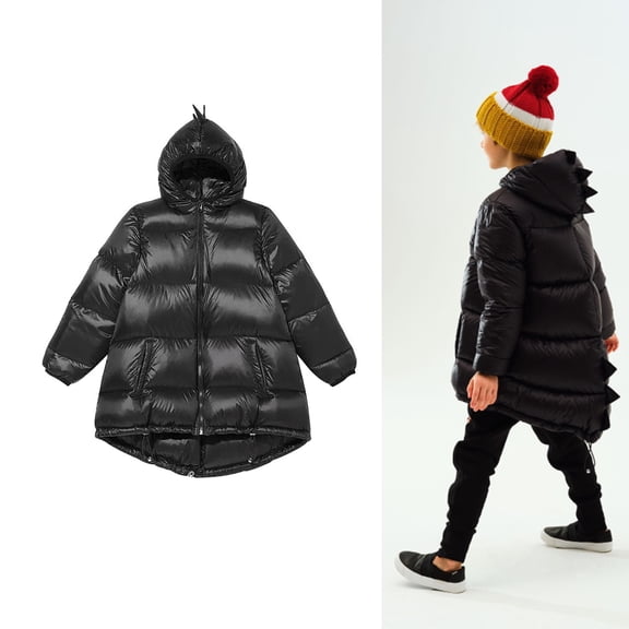 Baby Boys Winter Coat,Little Boys Girls Puffer Coat Cute Dinosaur Hooded Jackets with Pockets Zipper Windproof Jacket Outwear Down Jacket 2-3 Years