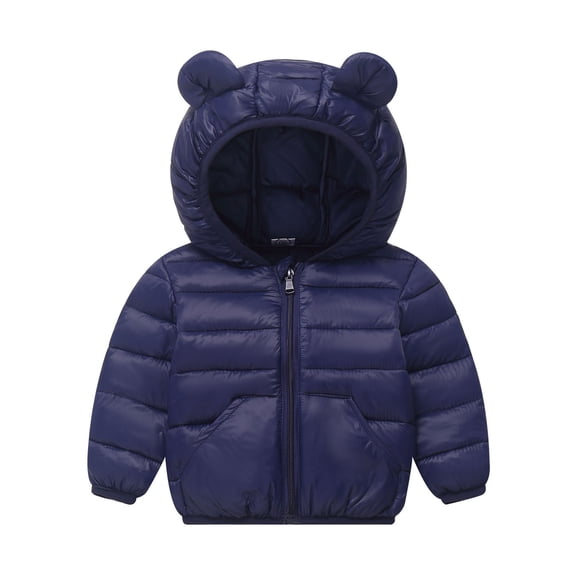 Baby Boys Winter Coat Toddler Puffer Coat Bear Ear Cute Jackets Thicken Windproof Zipper Warm Outwear for Baby Fall Outfits for Girls Baby Boy Clothes 4-5 Years