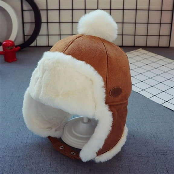 【Baby Boys' Winter Hat】 Plush-Lined Ear Flap Cap for 0-2 Years – Ultra-Warm & Windproof (Grey/Coffee/Brown Yellow)