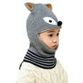 thumbnail image 1 of Baby Boys Winter Knitted Hat Earflap Hood Scarves Toddler Lined Hat Scarf Sets for Baby Girls, 1 of 2