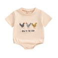 thumbnail image 1 of Baby Boys and Girls Romper Casual Rooster Letter Embroidery Round Neck Short Sleeve Jumpsuit for Infant Toddler, 1 of 10