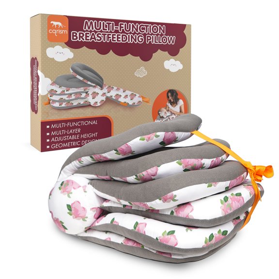 Baby Breastfeeding Pillow, CQRISM Baby Nursing Feeding Head Pillow White Flowers
