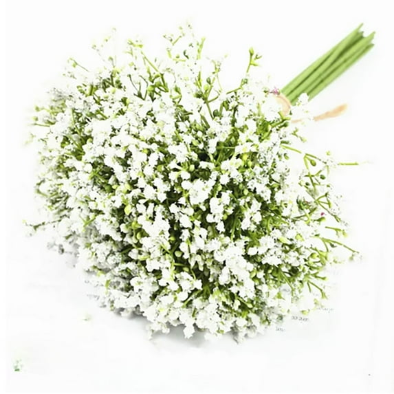Baby Breath Artificial Flowers, 12pcs Fake Gypsophila Bouquet Lifelike for Wedding Floral Arrangement Party Home Decoration, Long Stem Faux Baby Breath Flowers Artificial Flowers Bouquet, White