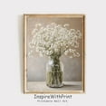 thumbnail image 1 of Baby Breath Flower Wall Art Printable Soft Neutral Beige White Flower Print, Vintage Floral Wall Art, Spring Wall Decor, Size 8x12 UNFFRAMED, 1 of 3