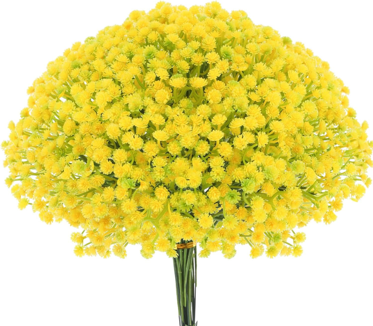 Baby Breath Flowers Yellow Gypsophila Bouquets, Real Touch Yellow Fake