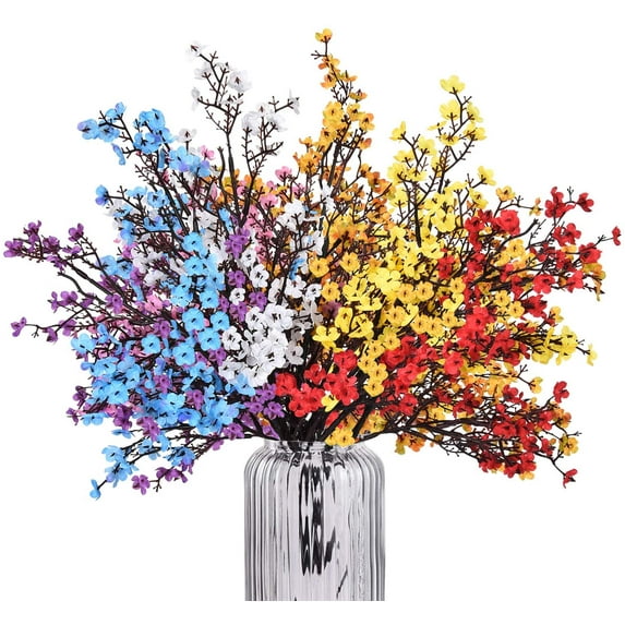 Baby Breath Gypsophila Artificial Flowers, 19.7'' Babies Breath Flowers Bush Artificial Gypsophila Silk Silica Real Touch Blooms for Wedding Bridal Party Home Floral Arrangement Decor (Mixed,7pcs)