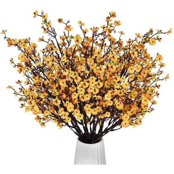 Baby Breath Gypsophila Artificial Flowers Babies Breath Flowers Bush Artificial Orange Gypsophila Silk Real Touch Blooms for Wedding Bridal Party DIY Home Floral Arrangement, 9.7''